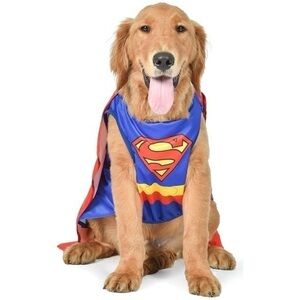 DC Superman Comic Super Hero Cape Pet Apparel Halloween Dog Costume Clothes